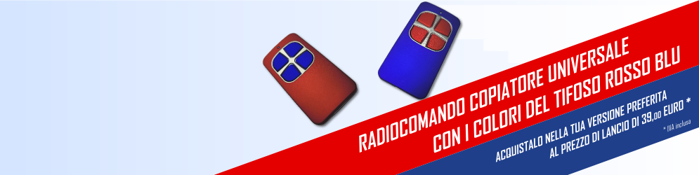 Banner pagina copiatore universale Radiocomando del Tifoso Rosso Blu